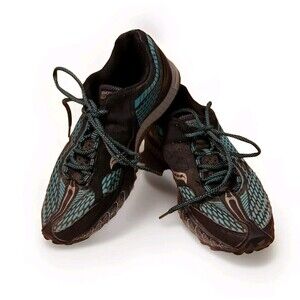 Saucony Peregrine ProGrid Womens 10 Teal Trail Running Black Lace Tie 10098-1